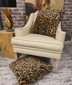 Gold Leopard Faux Fur Scatter Cushions