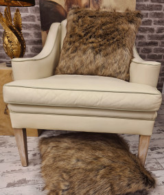 Long haired multi-tonal brown faux fur scatter cushions