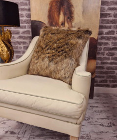 Long haired multi-tonal brown faux fur pillow covers