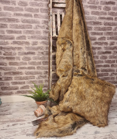 Long haired multi-tonal brown faux fur pillows