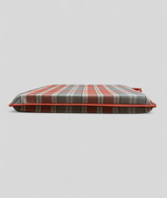 Orange and grey geometric tapered seat cushions