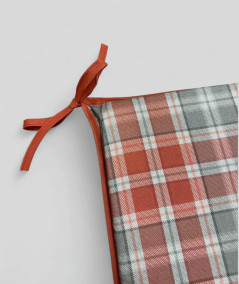 Orange and grey geometric tapered chair cushions