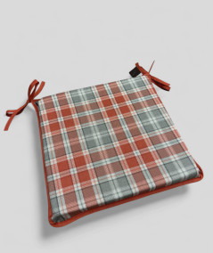 Orange and grey geometric tapered chair pads
