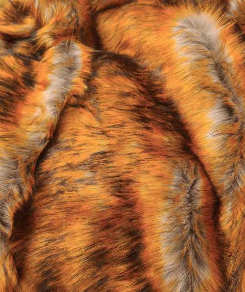 Long haired ginger faux fur fabric