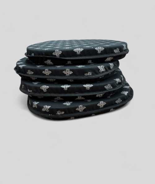 Silver bee classic D shaped chair pads on a black base