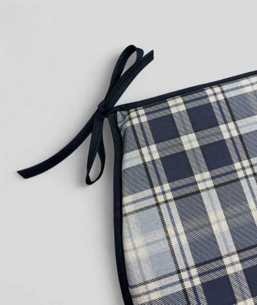Blue Checked Classic D Shaped Seat Pads