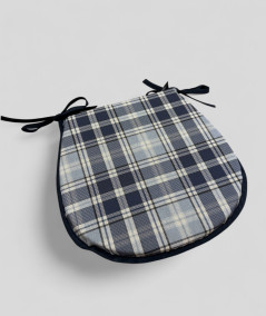Blue tartan D shaped seat pads