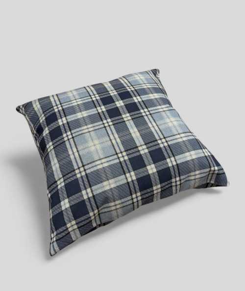 Blue Checked Square Sofa Cushions