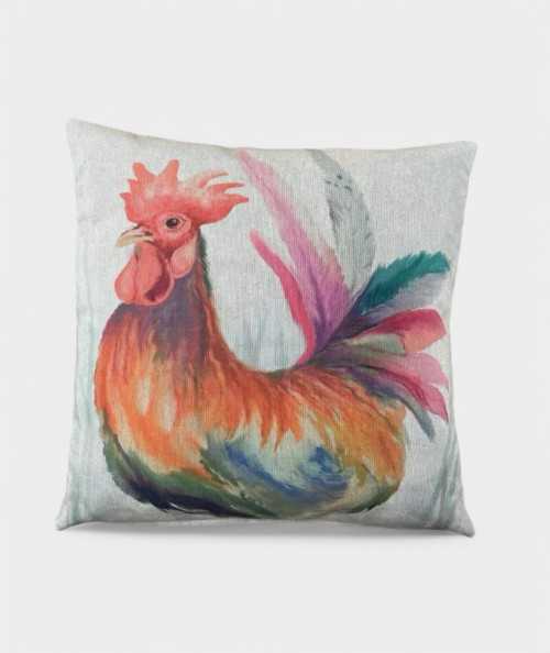 Square cockerel sofa cushion