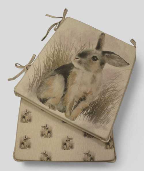 Large Rabbit reversible square seat pads