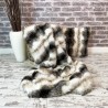White Striped Fur Throw | Ashford White Faux Fur Throw | Faux Pelt Blanket