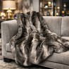 Dark Faux Fur Throw | Luxury Striped Fur Throw | Kensington