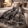 Dark Faux Fur Throw | Luxury Striped Fur Throw | Kensington