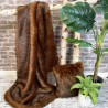 Fox Fur Faux Throw Blanket | Long Hair Brown Fur Throw | Tamarin