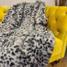 Leopard Print Faux Fur Throw | Animal Print Fur Throw | Grey Ocelot