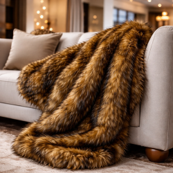 Red Panda Faux Fur Blanket | Synthetic Fur Blanket | Fake Fur Throws