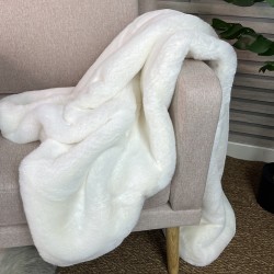 Couverture en fausse fourrure Richmond Cream | Grande couverture en fausse fourrure | Couvre-lit en fourrure