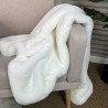 Cream Faux Fur Throw | Fake Fur Throw Chelsea Cream