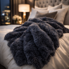 Grey Faux Fur Throw | Dark Faux Fur Throw | Chessington Grey
