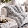 Light Grey Faux Fur Throw | Large Grey Sofa Throw | Aspen Grey