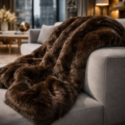 Brown Faux Fur Throw | Brown Fur Blanket | Havana