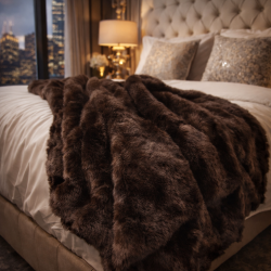 Brown Faux Fur Throw | Brown Fur Blanket | Havana