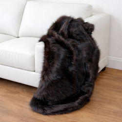 Hazelwood Fur Throw | Brown Faux Fur Blanket | Brown Bear Fur Throw