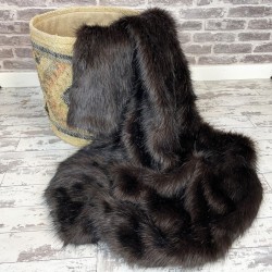 Hazelwood Fur Throw | Brown Faux Fur Blanket | Brown Bear Fur Throw