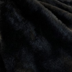 Black Fur Throw | Black Fake Faux Fur Throw | Midnight Black Throw
