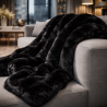 Black Fur Throw | Black Fake Faux Fur Throw | Midnight Black Throw