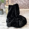 Plaid en fausse fourrure Panthère Noire | Grandes couvertures et couvre-lits en fausse fourrure