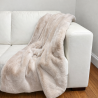 Couverture en fausse fourrure Richmond Almond | Grande couverture en fausse fourrure | Couvre-lit beige
