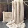 Richmond Almond Fur Throw | Large Faux Fur Blanket | Beige Bedspread