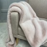 Richmond Pink Fur Throw | Large Faux Fur Blanket | Pale Pink Bedspread