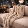 Beige Faux Fur Throw | Large Faux Fur Throw | Brunswick Fur Throw