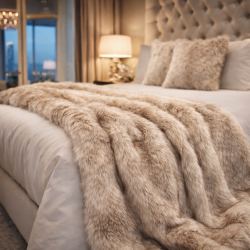 Plaid en fausse fourrure Tundra Wolf | Grand plaid en fausse fourrure | Jeté de canapé ou de lit