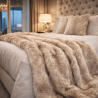 Tundra Wolf Faux Fur Throw | Large Faux Fur Throw | Sofa or Bed Throw