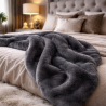 Richmond Graphite Fur Throw | Large Faux Fur Blanket | Grey Bedspread