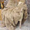 Plaid en fausse fourrure camel | Couvre-lit en fausse fourrure beige | Plaid en fourrure à poils longs