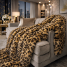 Leopard Print Faux Fur Throw | Animal Print Fur Throw | Leopard Throw