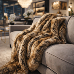 Meerkat Faux Fur Throw | Meerkat Throw Blanket | Meerkat Throw