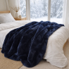 Navy Faux Fur Throw | Chelsea Navy Fur Throw | Blue Fur Throw