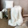 Deluxe Polar Faux Fur Throw | Luxury Cream Faux Fur Throws and Blankets