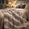 Reindeer Faux Fur Throws | Striped Fur Bedspreads |Reindeer Blankets