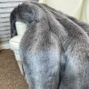 Opossum Stripe Faux Fur Throws | Grey Fur Bedspreads |Striped Blankets