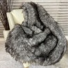 European Wolf Faux Fur Throw | Large Animal Fur Throw | Fur Bedspread