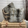 Striped Faux Fur Cushions | Grey Fake Fur Cushions | Fur Sofa Cushions
