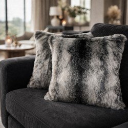 Faux Fur Scatter Cushions | Fur Sofa Cushions | Striped Fur Cushions