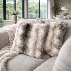 Faux Fur Cushion Italian Wolf | Fur Pillows | Faux Fur Cushion Cover