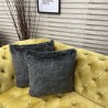 Badger mid grey Faux Fur Cushion Cover | Grey fur Pillows and Cushions